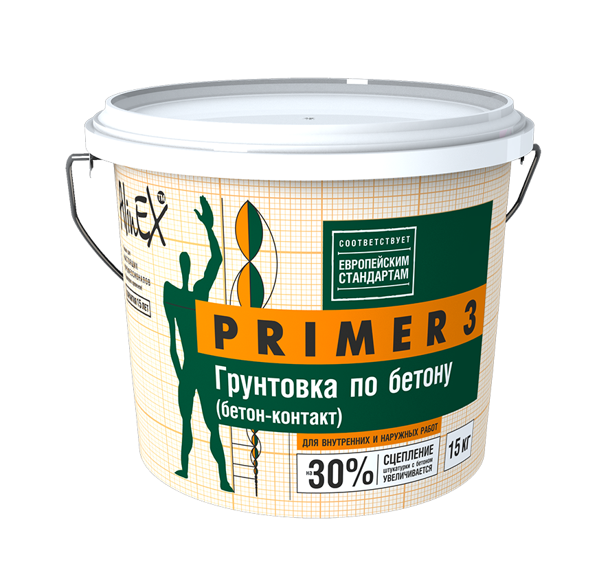 Грунтовка по бетону AlinEX «PRIMER 3», 15 кг