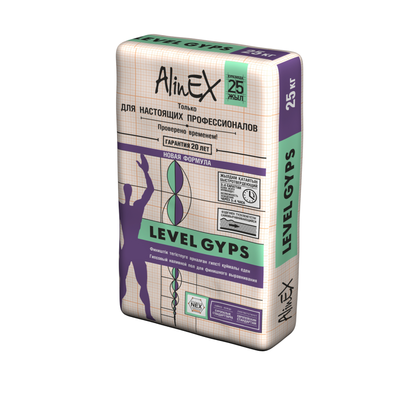 Наливной пол AlinEX «Level Gyps»
