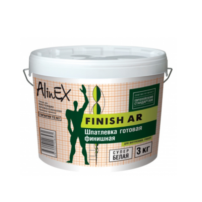 Полимерная готовая интерьерная шпатлевка AlinEX «FINISH AR», 3 кг