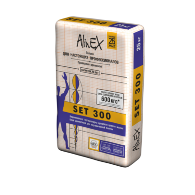 Плиточный цементный клей для керамической плитки AlinEX «SET 300», 25 кг